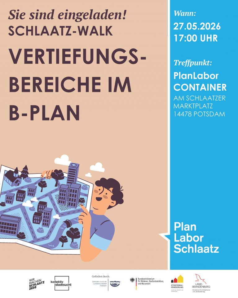 Schlaatz Walk zu den Vertiefungsbereichen im Bebauungsplan
